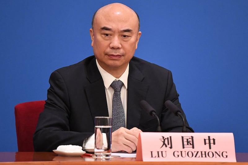 国务院副总理刘国中有军工企业任职背景。(法新社)